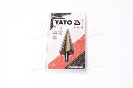 Свердло конічне ступінчаста титан по металу HSS 4241, O = 6-38 мм, L = 105 мм, шт(YATO) YT-44740