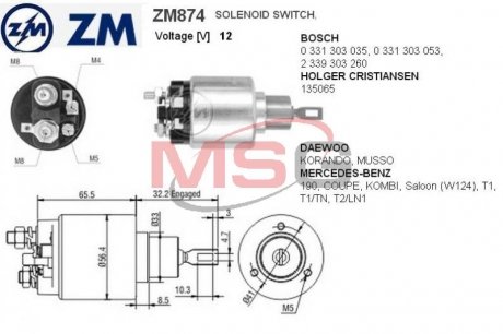 ZM874 ZM Втягивающее реле