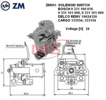 ZM901 ZM Реле втягуюче стартера